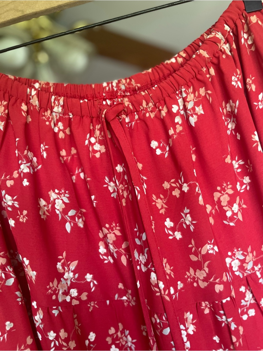 Henly Red Floral Tiered Maxi Skirt - Picture 5 of 6
